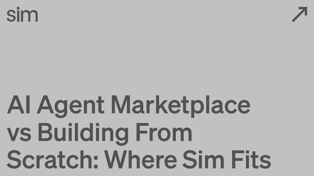 AI Agent Marketplace vs Building From Scratch: Where Sim Fits
